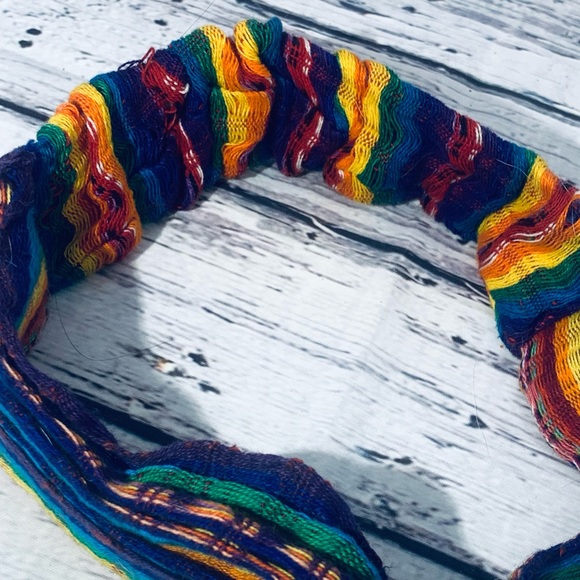 ✖️Rainbow Hippie Fabric Batik Style Headband - Picture 6 of 7